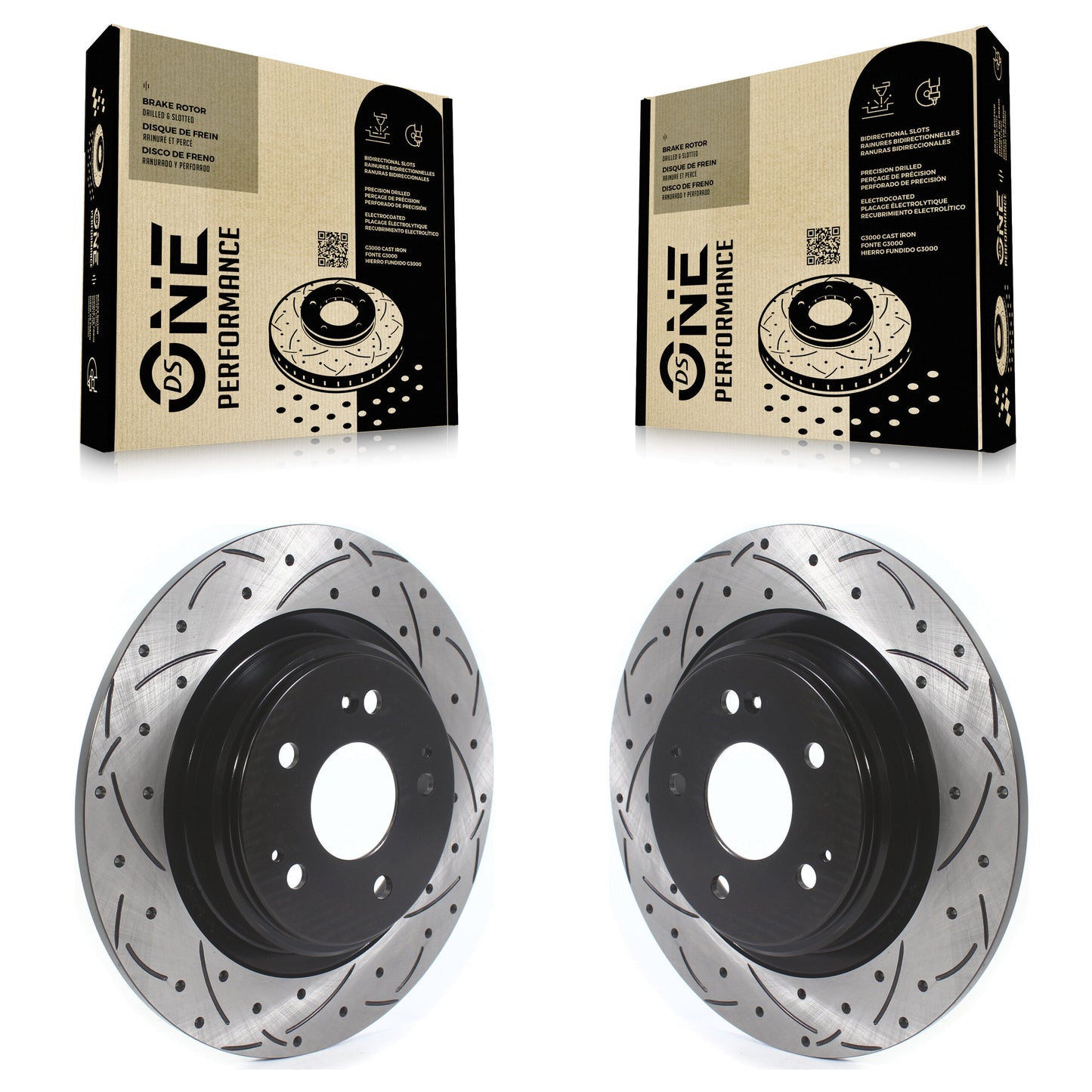 [Arrière] Kit de disque (percé rainuré revêtu) de frein pour 2017-2020 Acura MDX KD-100417