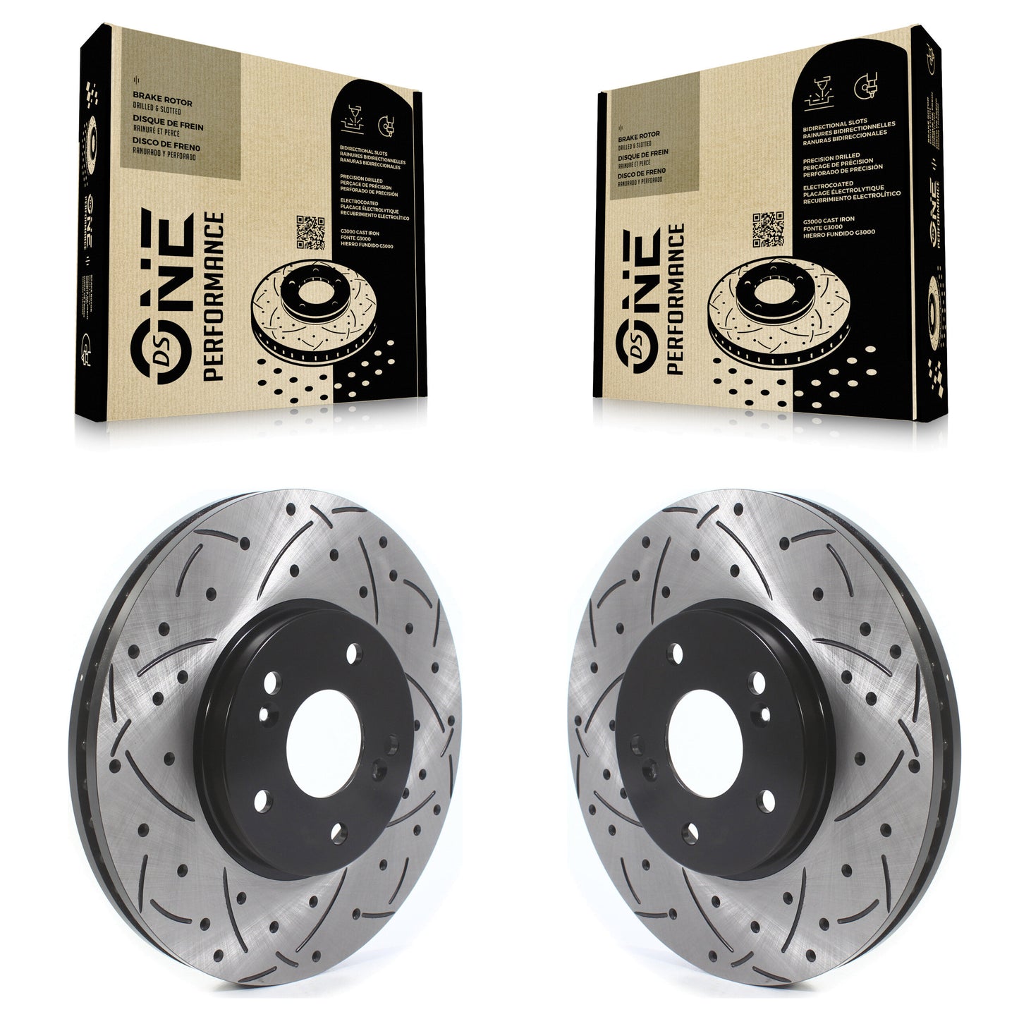 [Avant] Kit de disque (percé rainuré revêtu) de frein pour Honda Accord Acura Pilot Odyssey TL TSX MDX CL KD-100433