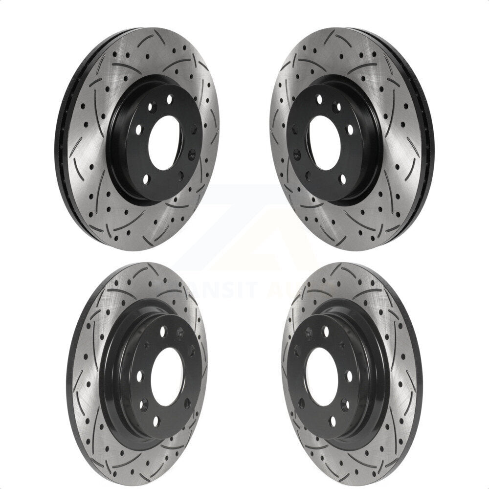 [Avant + Arrière] Kit de disque (percé rainuré revêtu) de frein pour Ford Fusion Mazda 6 Lincoln MKZ Mercury Milan Zephyr KD-100463 par DS-One