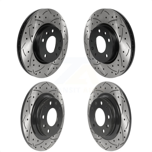 [Avant + Arrière] Kit de disque (percé rainuré revêtu) de frein pour Ford Fusion Mazda 6 Lincoln MKZ Mercury Milan Zephyr KD-100463 par DS-One