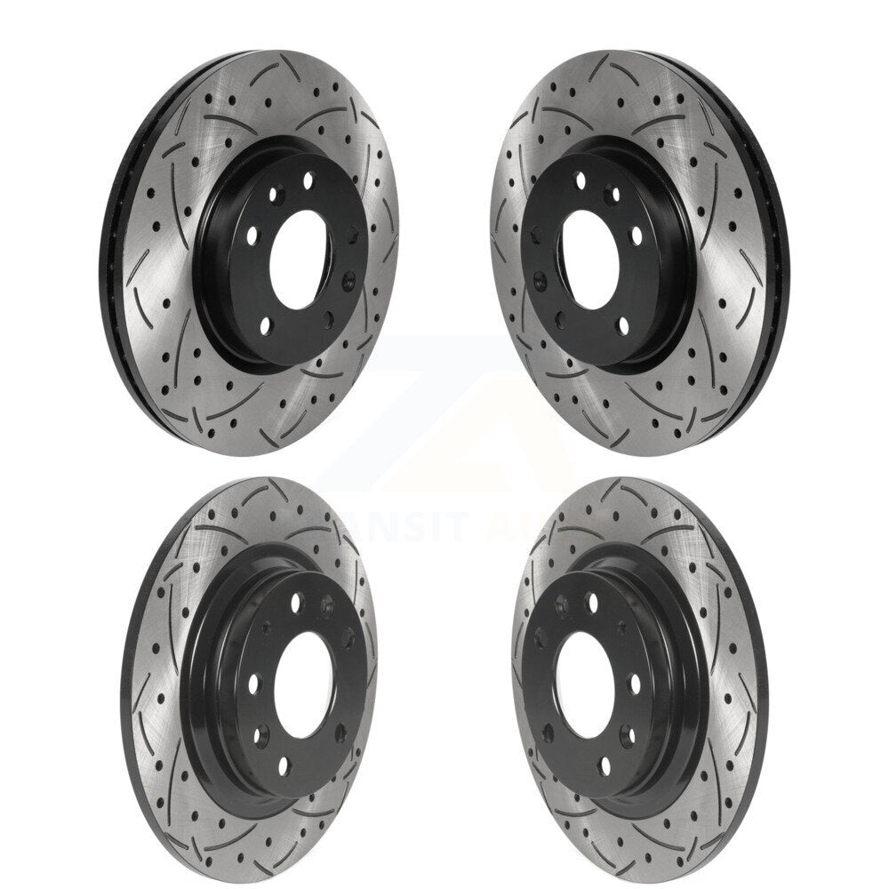[Avant + Arrière] Kit de disque (percé rainuré revêtu) de frein pour Ford Fusion Mazda 6 Lincoln MKZ Mercury Milan Zephyr KD-100463