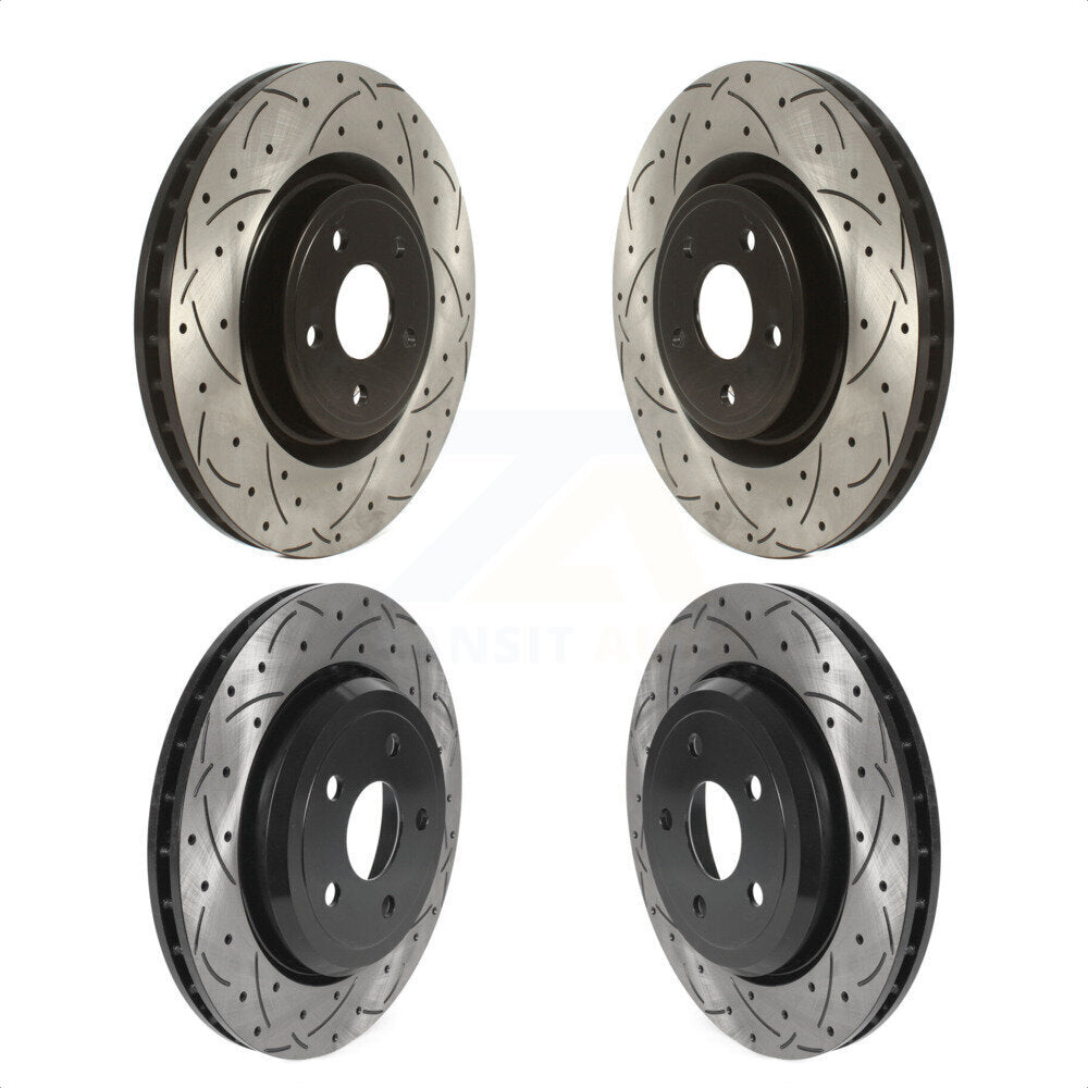 [Avant + Arrière] Kit de disque (percé rainuré revêtu) de frein pour Jeep Grand Cherokee Dodge Durango KD-100465 par DS-One