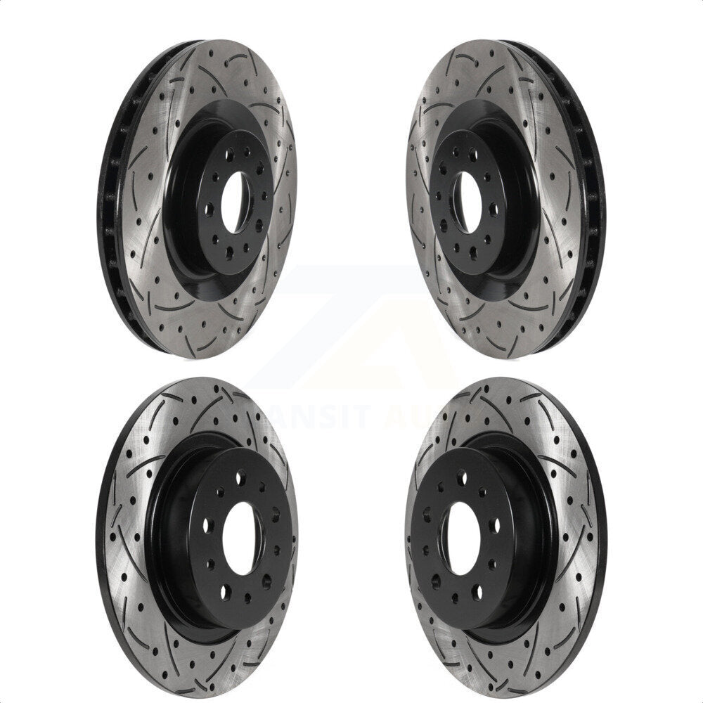 [Avant + Arrière] Kit de disque (percé rainuré revêtu) de frein pour 2014-2020 Fiat 500L KD-100466 par DS-One