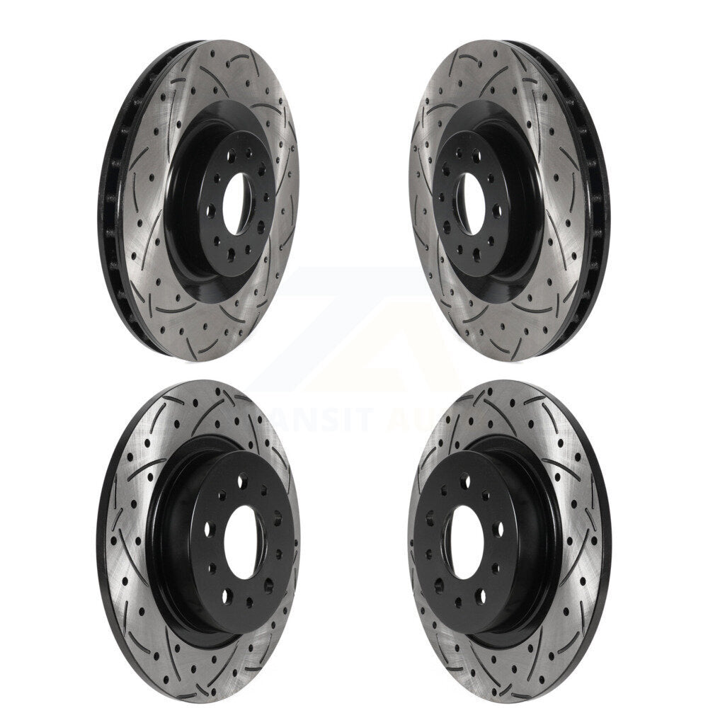 [Avant + Arrière] Kit de disque (percé rainuré revêtu) de frein pour 2014-2020 Fiat 500L KD-100466