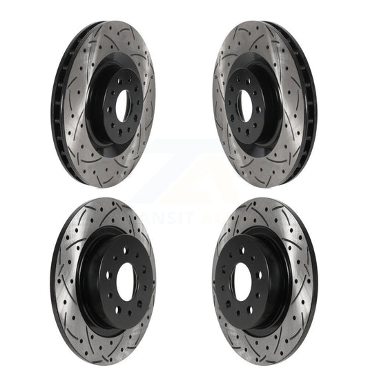 [Avant + Arrière] Kit de disque (percé rainuré revêtu) de frein pour 2014-2020 Fiat 500L KD-100466