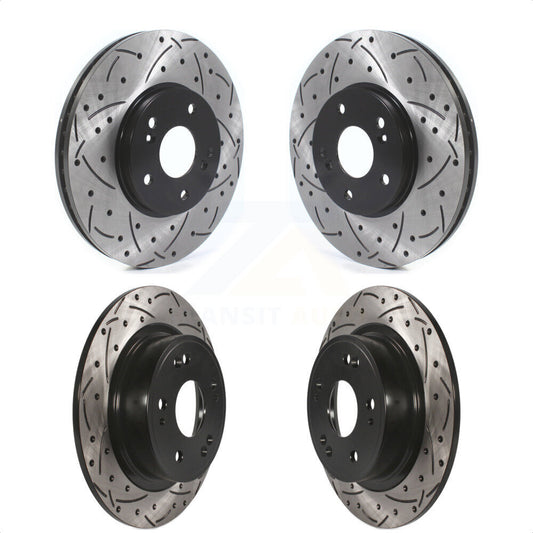 [Avant + Arrière] Kit de disque (percé rainuré revêtu) de frein pour Honda Accord Acura TSX KD-100468 par DS-One