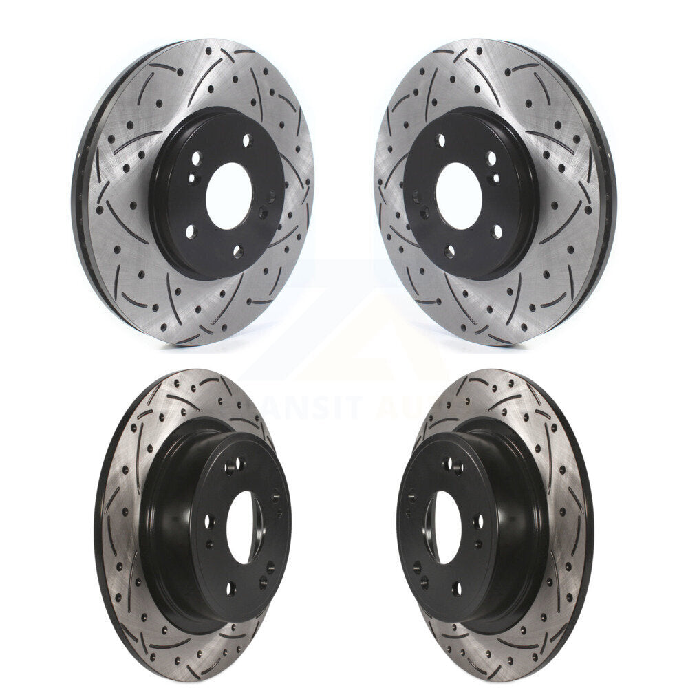 [Avant + Arrière] Kit de disque (percé rainuré revêtu) de frein pour Honda Accord Acura TSX KD-100468