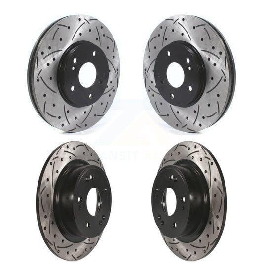 [Avant + Arrière] Kit de disque (percé rainuré revêtu) de frein pour Honda Accord Acura TSX KD-100468