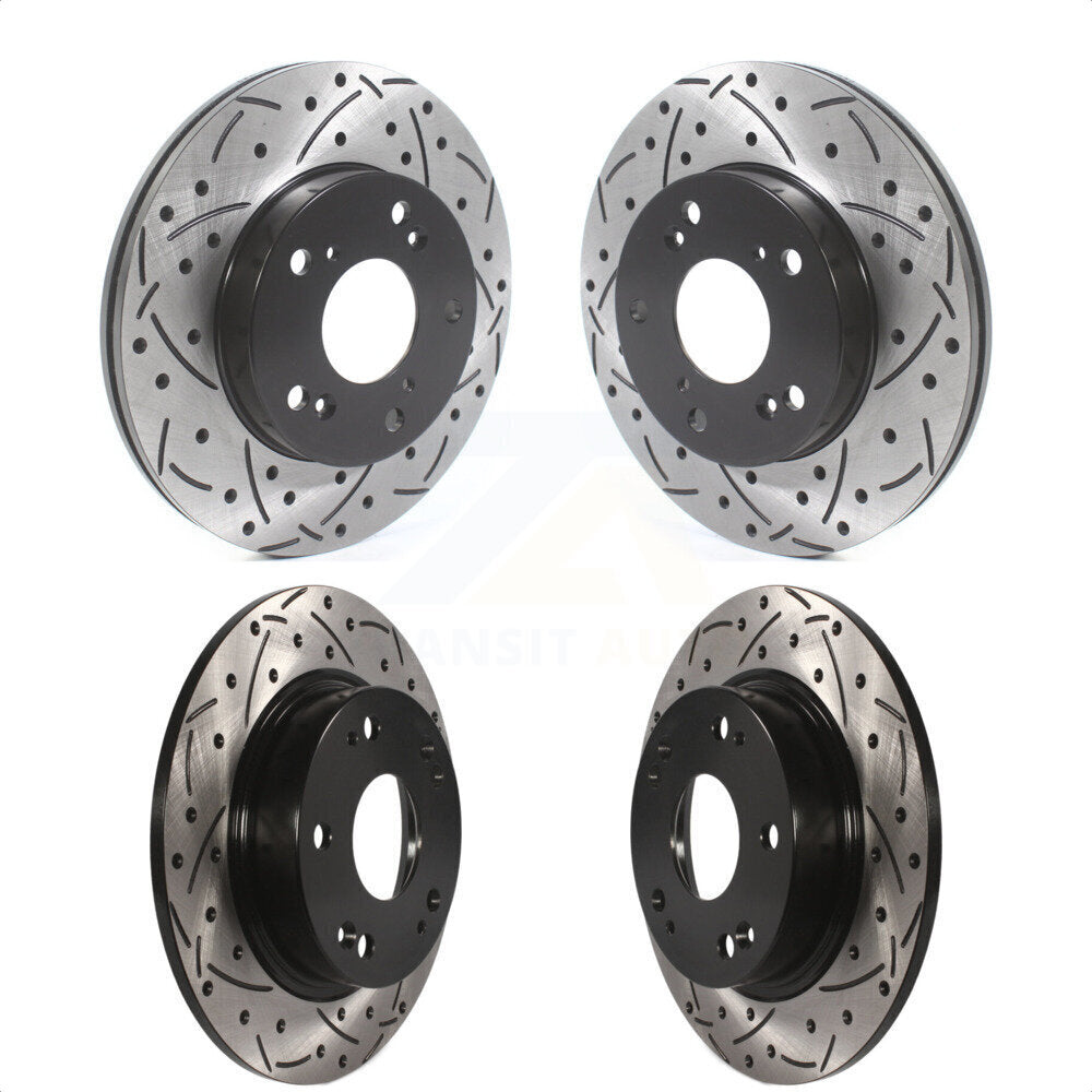 [Avant + Arrière] Kit de disque (percé rainuré revêtu) de frein pour Honda Civic KD-100469 par DS-One