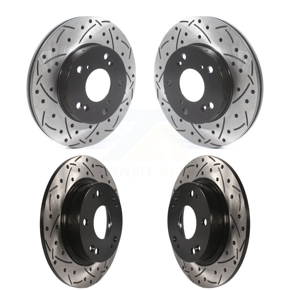 [Avant + Arrière] Kit de disque (percé rainuré revêtu) de frein pour Honda Civic KD-100469