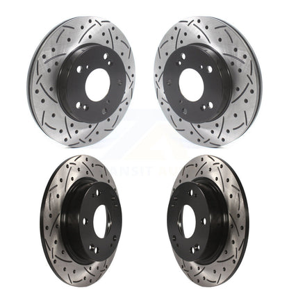 [Avant + Arrière] Kit de disque (percé rainuré revêtu) de frein pour Honda Civic KD-100469