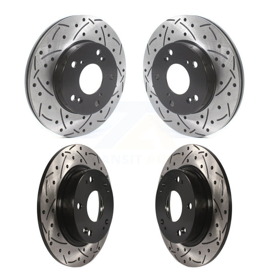 [Avant + Arrière] Kit de disque (percé rainuré revêtu) de frein pour Honda Civic KD-100469