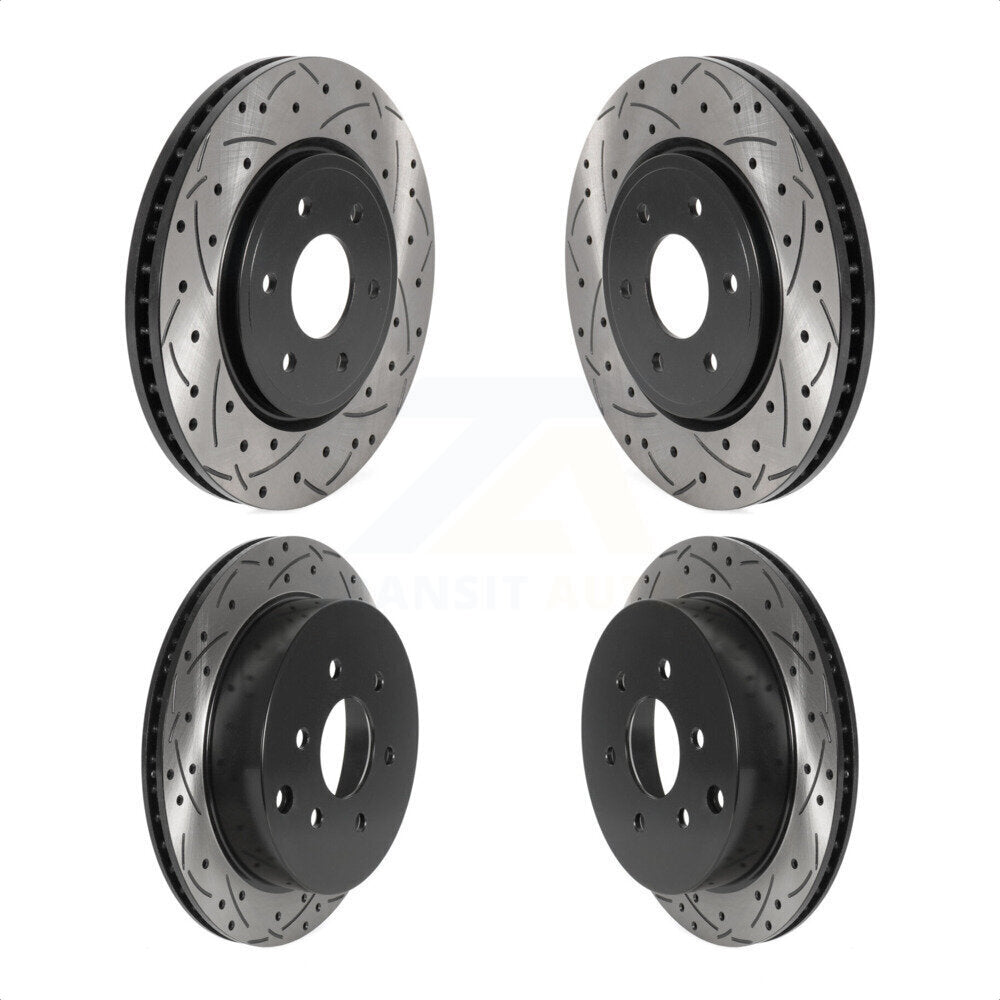 [Avant + Arrière] Kit de disque (percé rainuré revêtu) de frein pour Nissan Frontier Xterra Suzuki Equator KD-100476 par DS-One