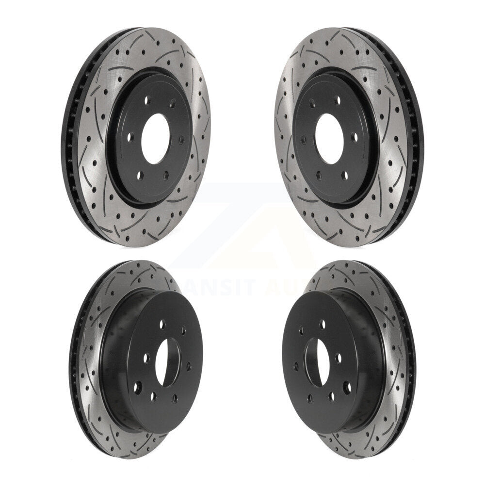 [Avant + Arrière] Kit de disque (percé rainuré revêtu) de frein pour Nissan Frontier Xterra Suzuki Equator KD-100476