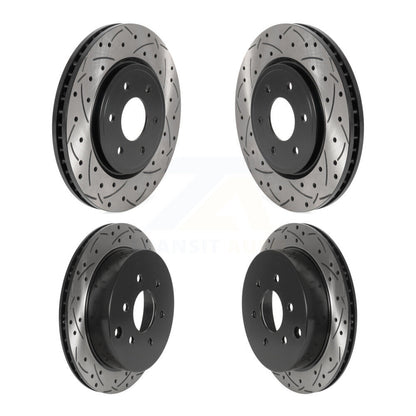 [Avant + Arrière] Kit de disque (percé rainuré revêtu) de frein pour Nissan Frontier Xterra Suzuki Equator KD-100476