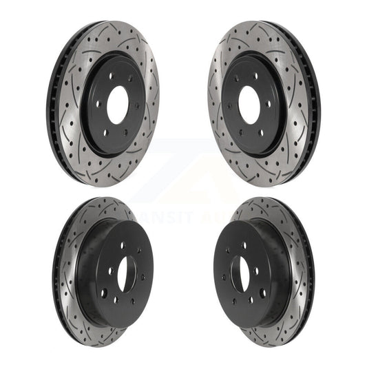 [Avant + Arrière] Kit de disque (percé rainuré revêtu) de frein pour Nissan Frontier Xterra Suzuki Equator KD-100476