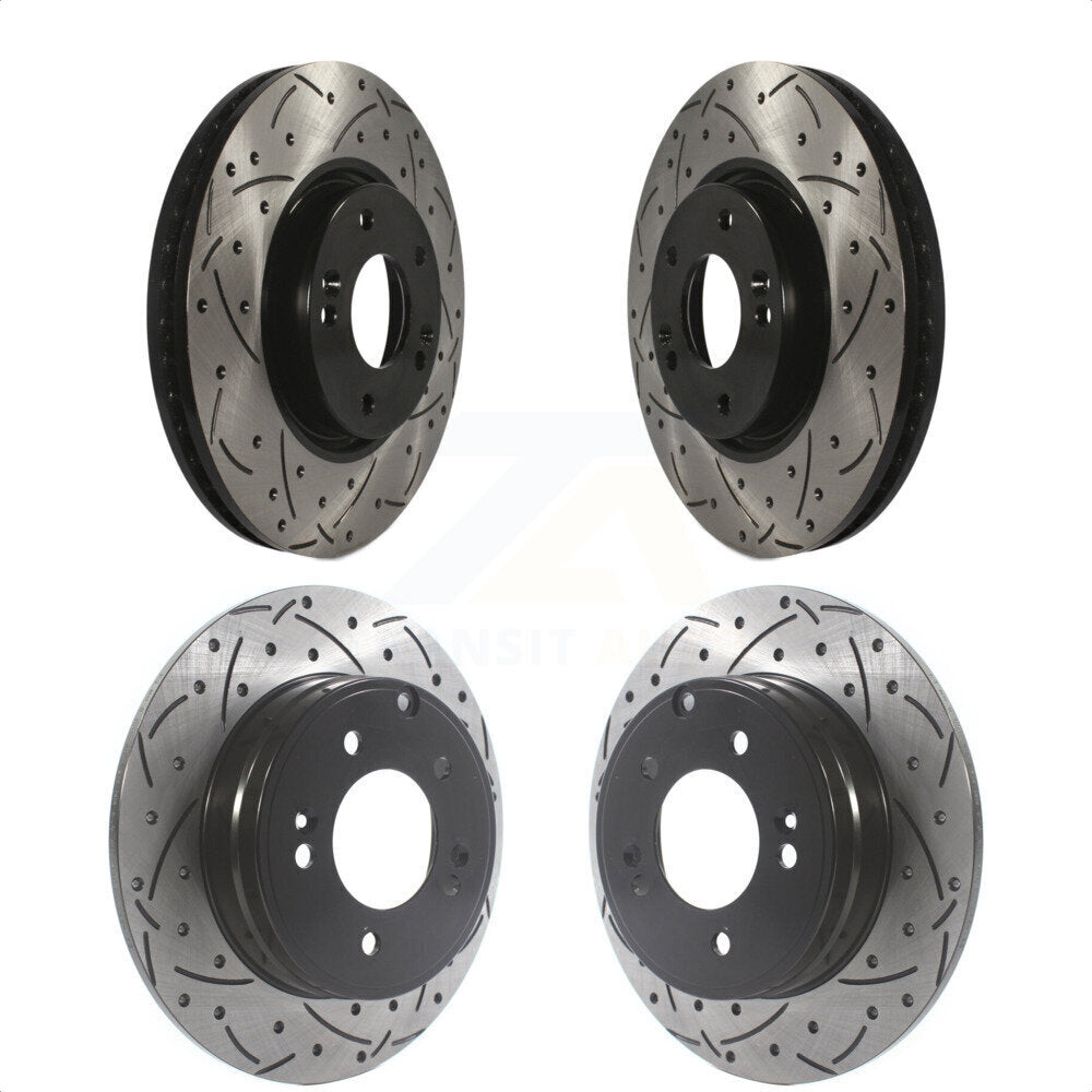 [Avant + Arrière] Kit de disque (percé rainuré revêtu) de frein pour Hyundai Sonata Kia Optima KD-100478 par DS-One