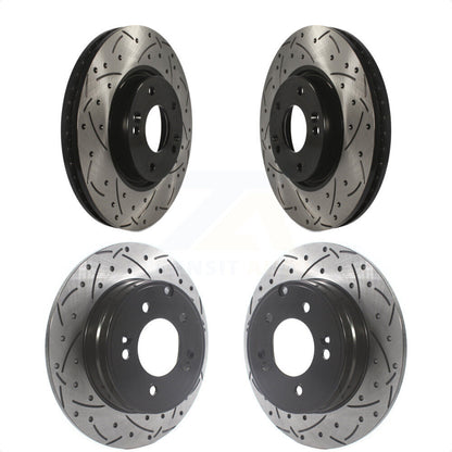 [Avant + Arrière] Kit de disque (percé rainuré revêtu) de frein pour Hyundai Sonata Kia Optima KD-100478 par DS-One