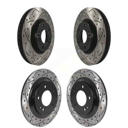 [Avant + Arrière] Kit de disque (percé rainuré revêtu) de frein pour Kia Optima Hyundai Sonata Soul EV KD-100480 par DS-One