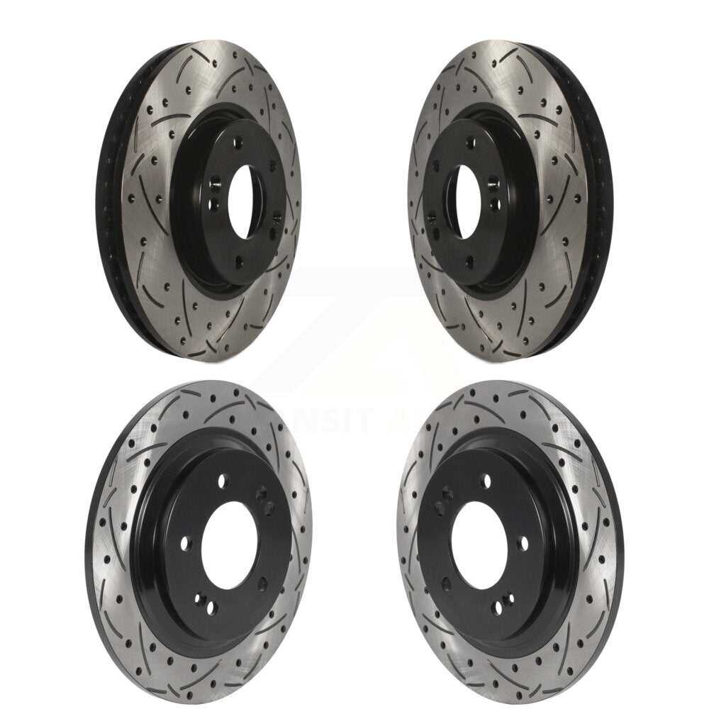 [Avant + Arrière] Kit de disque (percé rainuré revêtu) de frein pour Kia Optima Hyundai Sonata Soul EV KD-100480