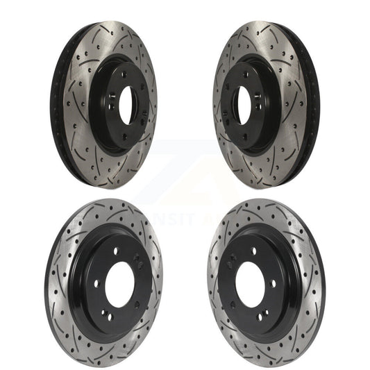 [Avant + Arrière] Kit de disque (percé rainuré revêtu) de frein pour Kia Optima Hyundai Sonata Soul EV KD-100480