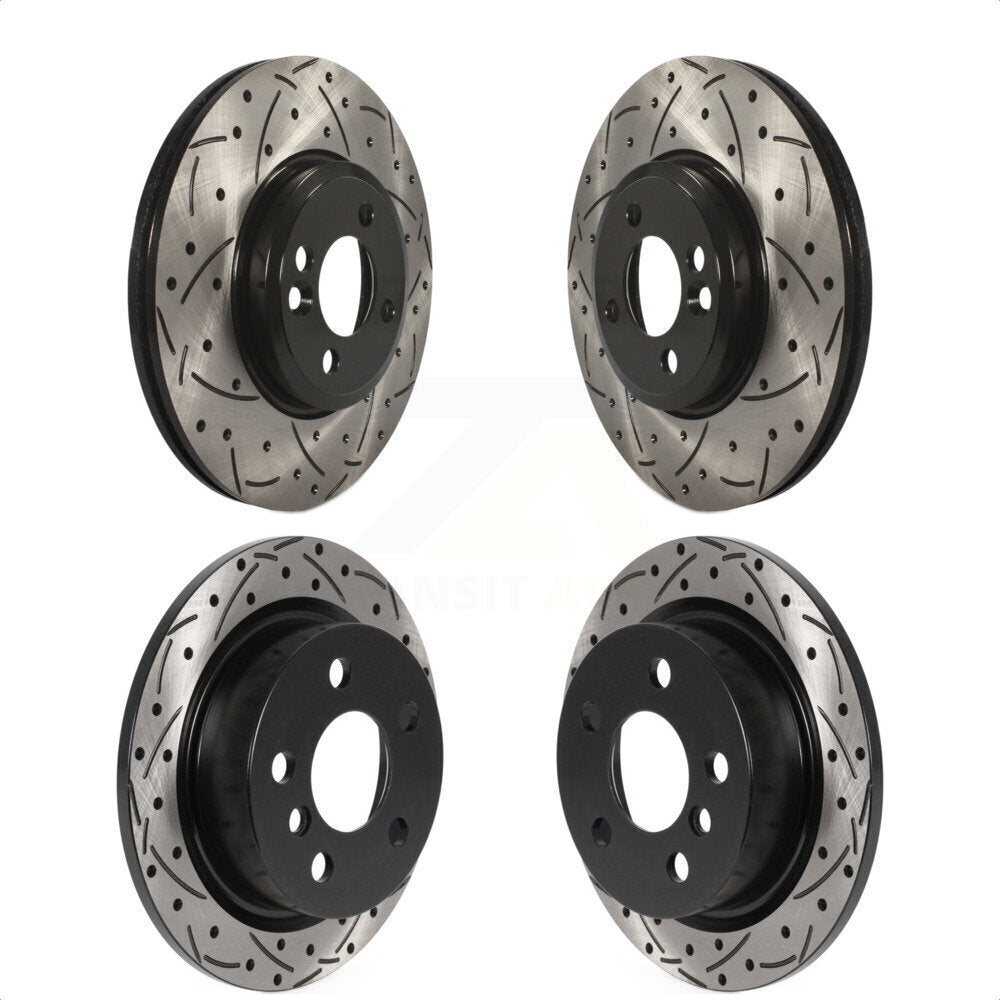 [Avant + Arrière] Kit de disque (percé rainuré revêtu) de frein pour 2015 Mini Cooper 2.0L 1.5L avec 294mm Diameter Rotor KD-100484 par DS-One