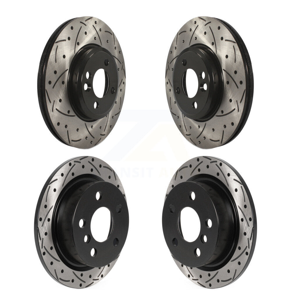 [Avant + Arrière] Kit de disque (percé rainuré revêtu) de frein pour 2015 Mini Cooper 2.0L 1.5L avec 294mm Diameter Rotor KD-100484
