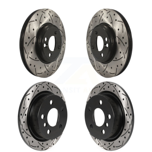 [Avant + Arrière] Kit de disque (percé rainuré revêtu) de frein pour 2015 Mini Cooper 2.0L 1.5L avec 294mm Diameter Rotor KD-100484
