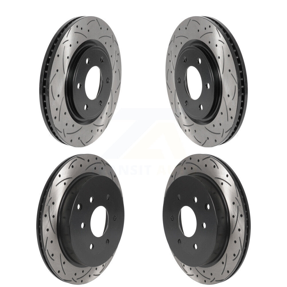 [Avant + Arrière] Kit de disque (percé rainuré revêtu) de frein pour INFINITI Nissan Armada QX80 QX56 KD-100487