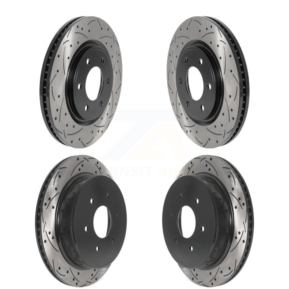 [Avant + Arrière] Kit de disque (percé rainuré revêtu) de frein pour 2017-2023 Nissan TITAN KD-100488
