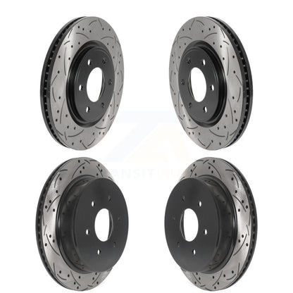 [Avant + Arrière] Kit de disque (percé rainuré revêtu) de frein pour 2017-2023 Nissan TITAN KD-100488