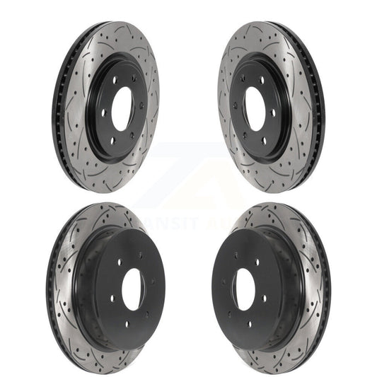 [Avant + Arrière] Kit de disque (percé rainuré revêtu) de frein pour 2017-2023 Nissan TITAN KD-100488