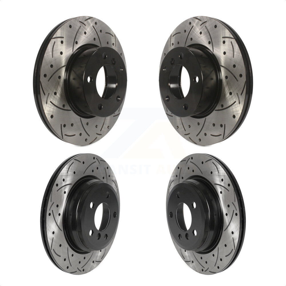 [Avant + Arrière] Kit de disque (percé rainuré revêtu) de frein pour BMW 330i xDrive 430i sans Blue Painted Calipers KD-100489 par DS-One