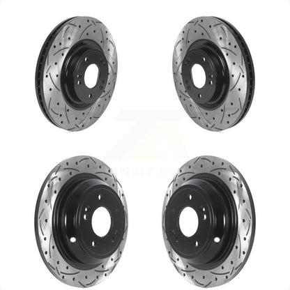 [Avant + Arrière] Kit de disque (percé rainuré revêtu) de frein pour Hyundai Genesis KD-100490 par DS-One