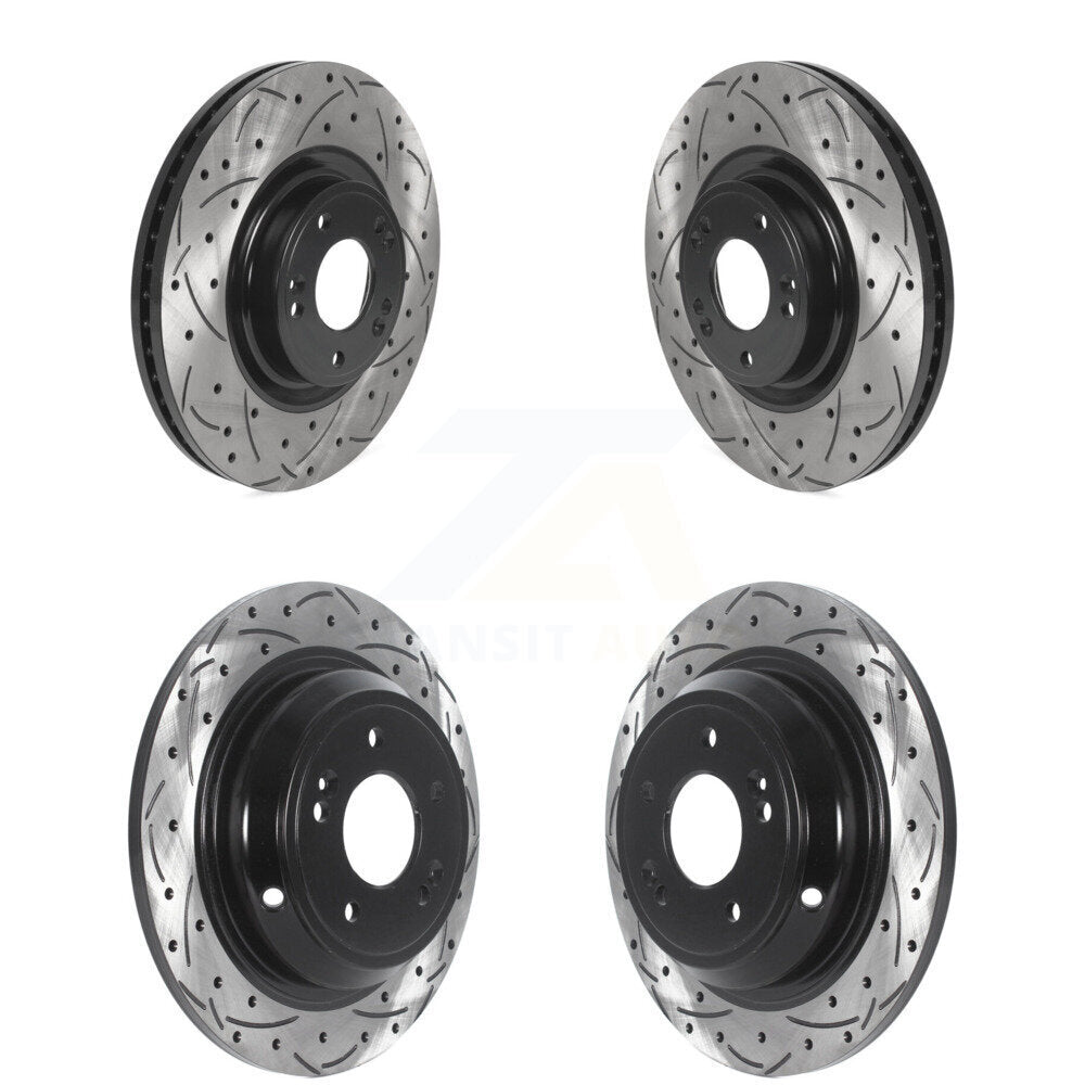 [Avant + Arrière] Kit de disque (percé rainuré revêtu) de frein pour Hyundai Genesis KD-100490