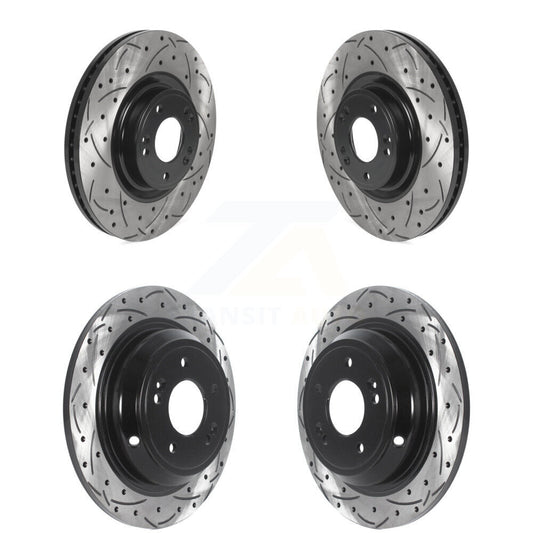 [Avant + Arrière] Kit de disque (percé rainuré revêtu) de frein pour Hyundai Genesis KD-100490