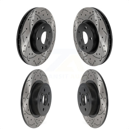 [Avant + Arrière] Kit de disque (percé rainuré revêtu) de frein pour 2016-2017 Land Rover Range Evoque avec 300mm Diameter Rotor KD-100493 par DS-One