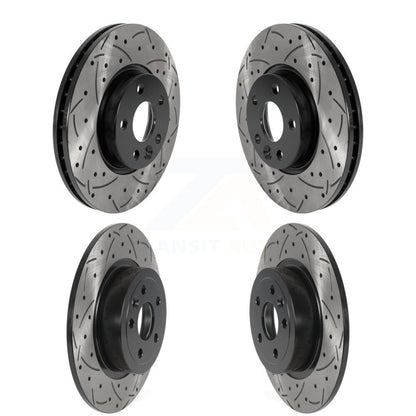 [Avant + Arrière] Kit de disque (percé rainuré revêtu) de frein pour 2016-2017 Land Rover Range Evoque avec 300mm Diameter Rotor KD-100493