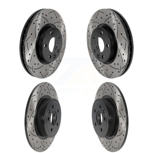 [Avant + Arrière] Kit de disque (percé rainuré revêtu) de frein pour 2016-2017 Land Rover Range Evoque avec 300mm Diameter Rotor KD-100493