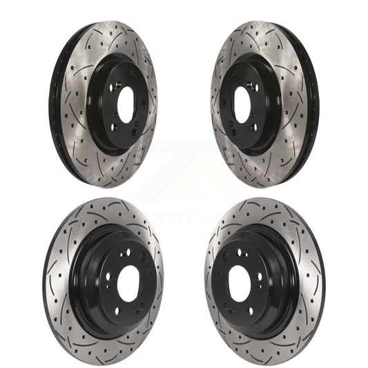 [Avant + Arrière] Kit de disque (percé rainuré revêtu) de frein pour 2009-2014 Acura TL KD-100495