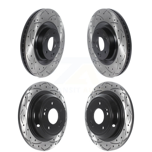 [Avant + Arrière] Kit de disque (percé rainuré revêtu) de frein pour Hyundai Genesis G80 Kia K900 KD-100496