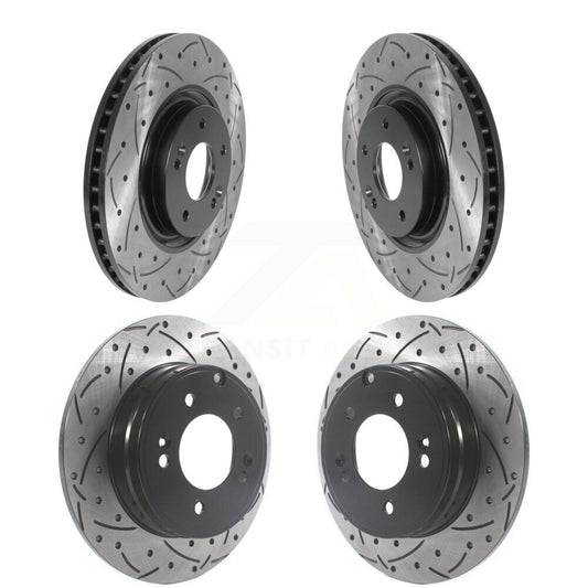 [Avant + Arrière] Kit de disque (percé rainuré revêtu) de frein pour Kia Optima Hyundai Tucson Azera Cadenza KD-100499