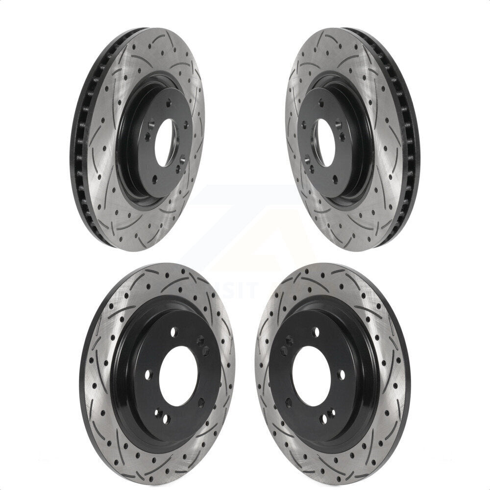 [Avant + Arrière] Kit de disque (percé rainuré revêtu) de frein pour Kia Optima Hyundai Sonata Cadenza Azera KD-100501 par DS-One