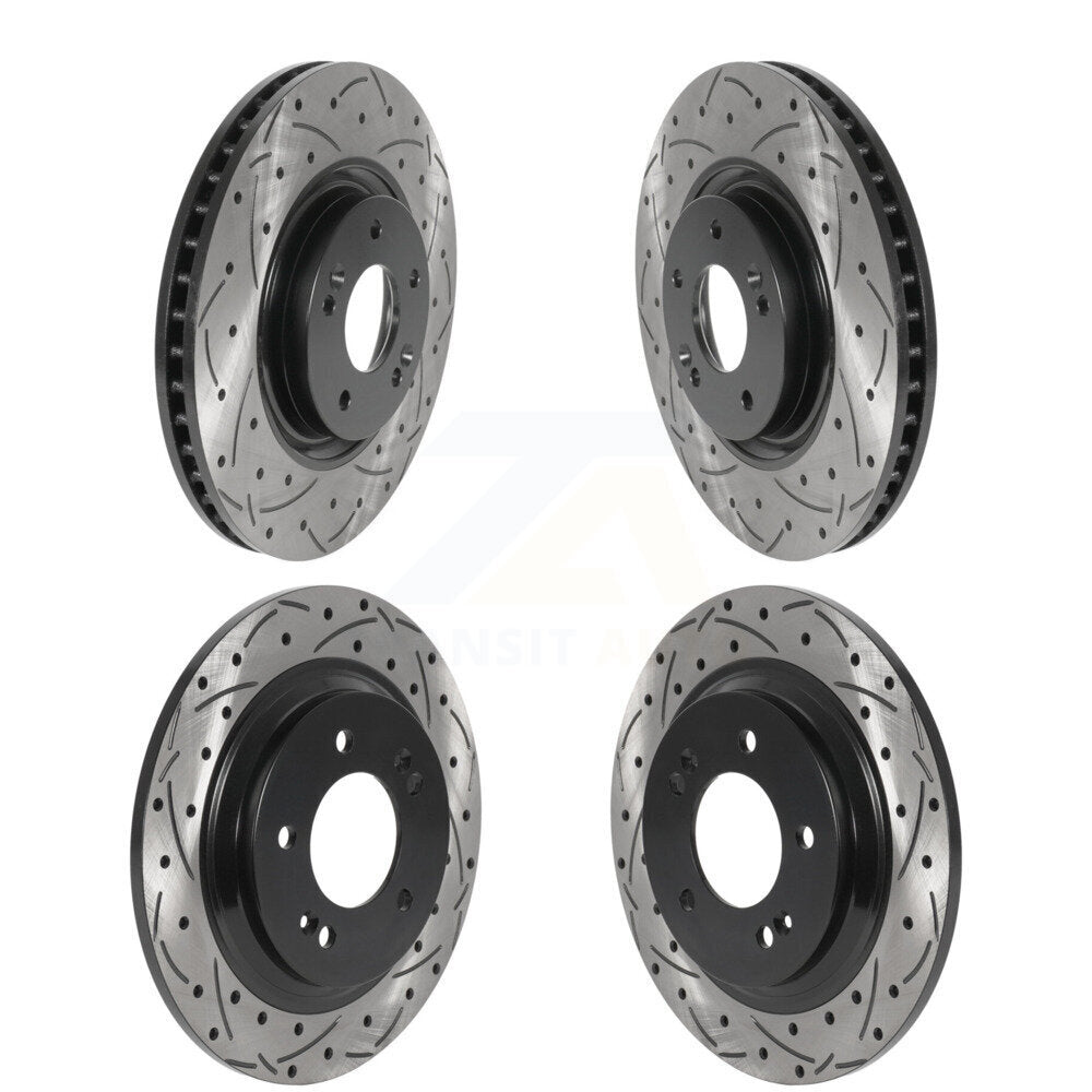 [Avant + Arrière] Kit de disque (percé rainuré revêtu) de frein pour Kia Optima Hyundai Sonata Cadenza Azera KD-100501