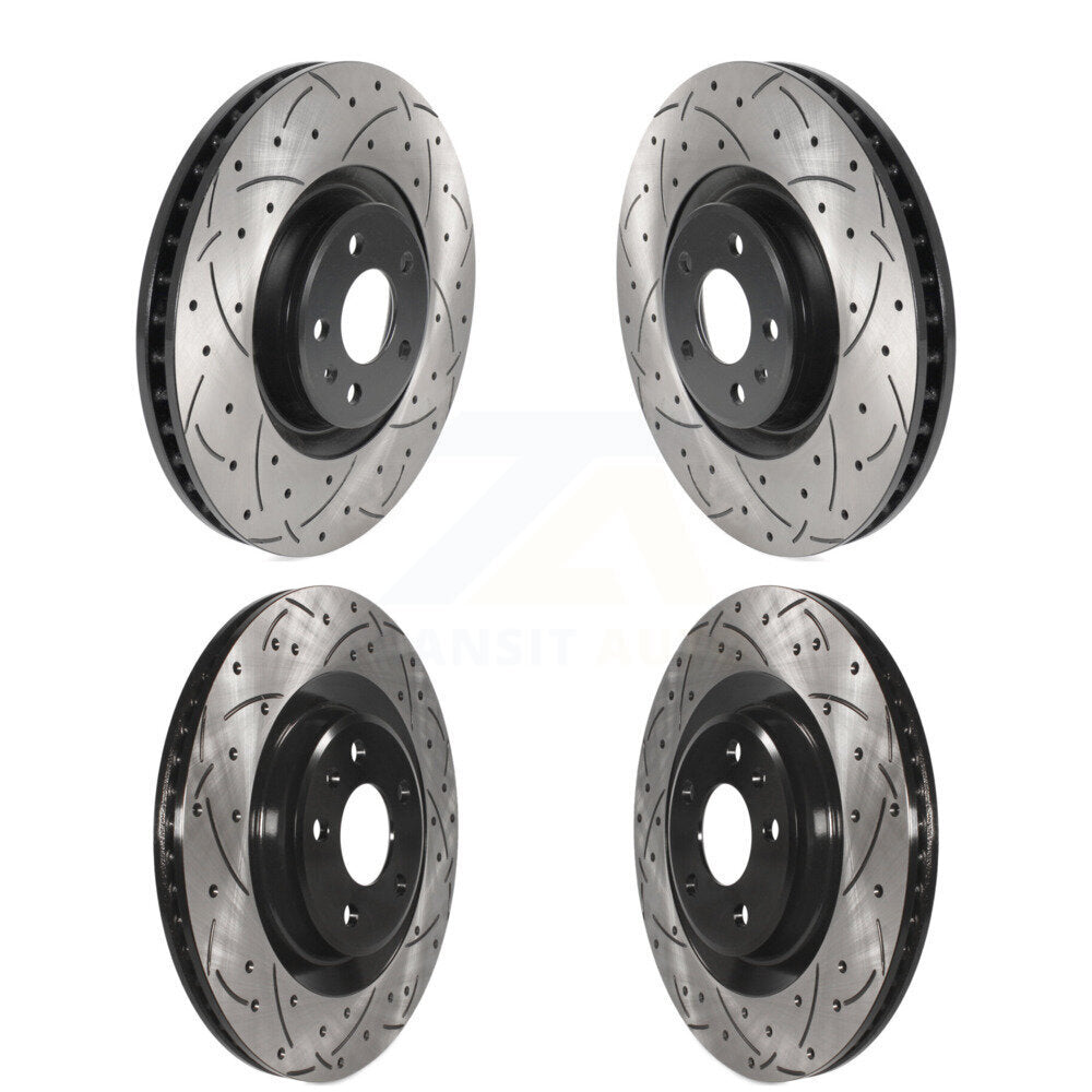 [Avant + Arrière] Kit de disque (percé rainuré revêtu) de frein pour Audi A6 Quattro A7 KD-100503