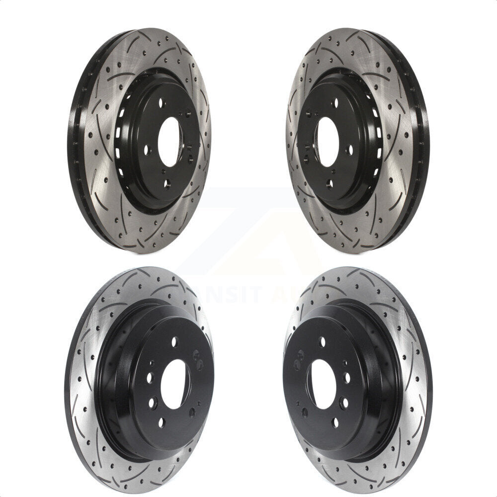 [Avant + Arrière] Kit de disque (percé rainuré revêtu) de frein pour Honda Pilot Ridgeline Passport KD-100508 par DS-One