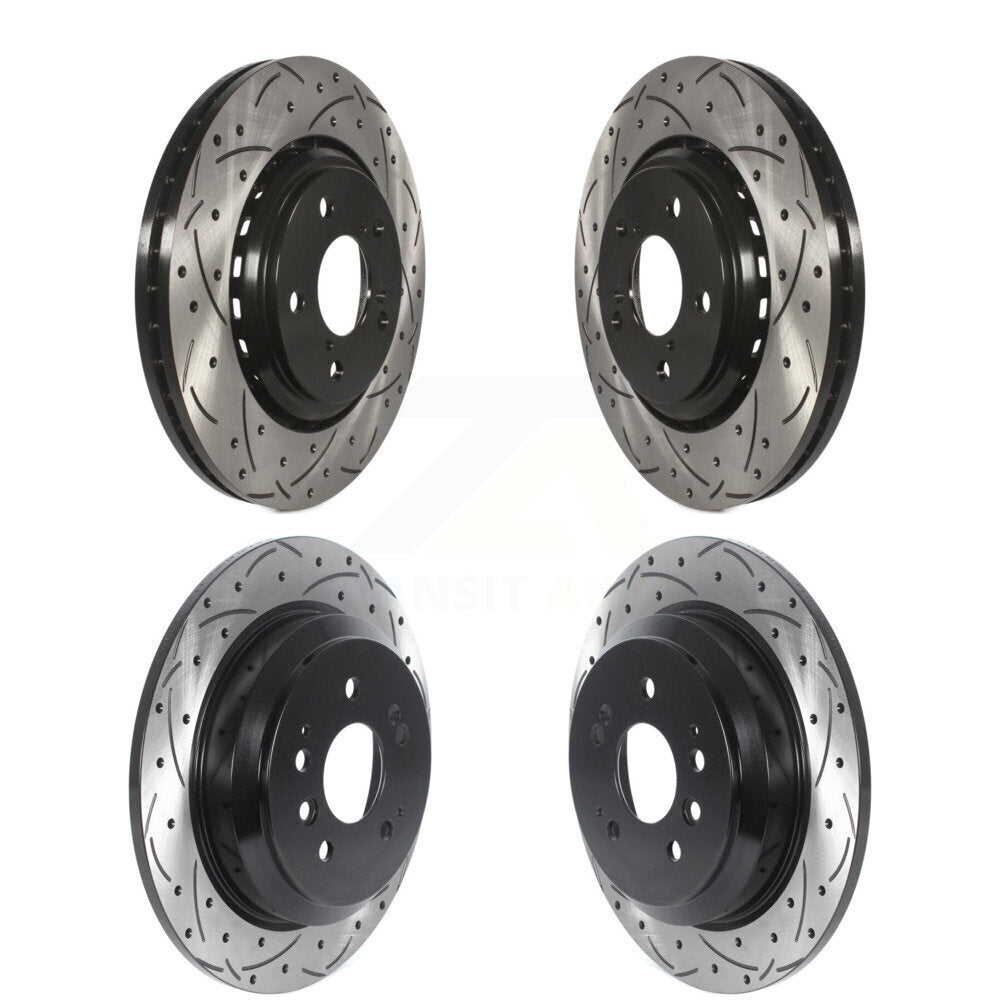 [Avant + Arrière] Kit de disque (percé rainuré revêtu) de frein pour Honda Pilot Ridgeline Passport KD-100508