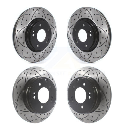 [Avant + Arrière] Kit de disque (percé rainuré revêtu) de frein pour Hyundai Sonata Kia Optima avec Manual Parking KD-100511