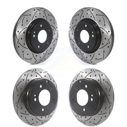 [Avant + Arrière] Kit de disque (percé rainuré revêtu) de frein pour Hyundai Sonata Kia Optima avec Manual Parking KD-100511