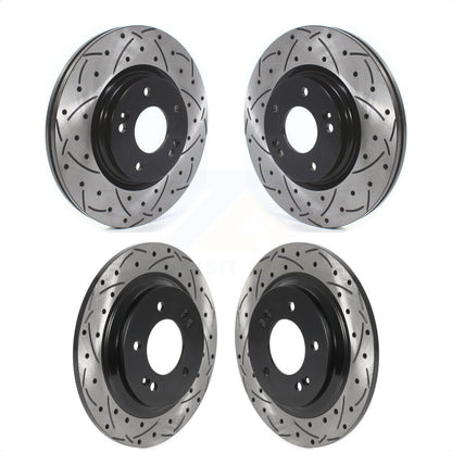 [Avant + Arrière] Kit de disque (percé rainuré revêtu) de frein pour Kia Optima Hyundai Sonata Elantra GT Forte KD-100512 par DS-One